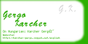 gergo karcher business card